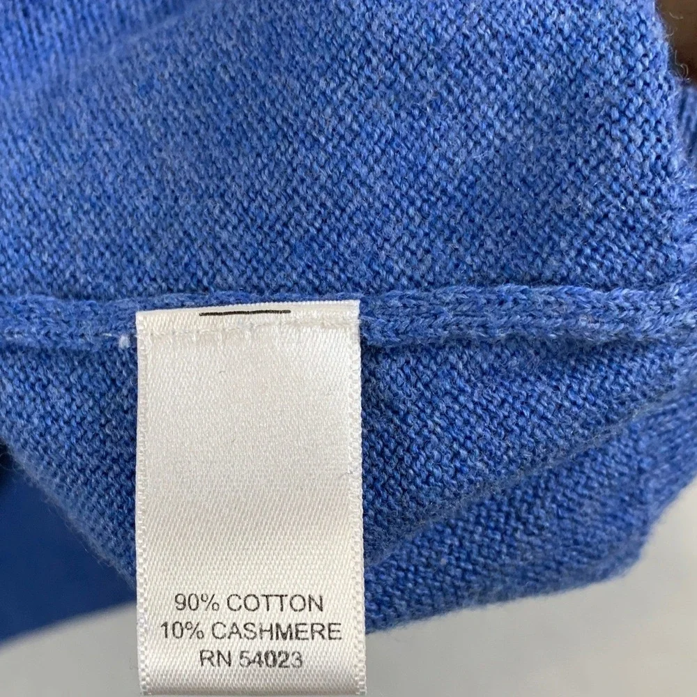 Banana Republic Men's Long Sleeve V Neck Cotton Cashmere Sweater Blue Size‎ L